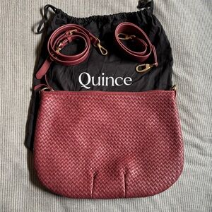 Quince Burgundy Woven Crossbody Bag
